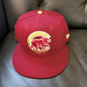 Chicago Cubs New Era 59Fifty Fitted Maroon Gold Sox 7 1/2